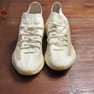 Adidas Beige and Cream Knit Sneakers